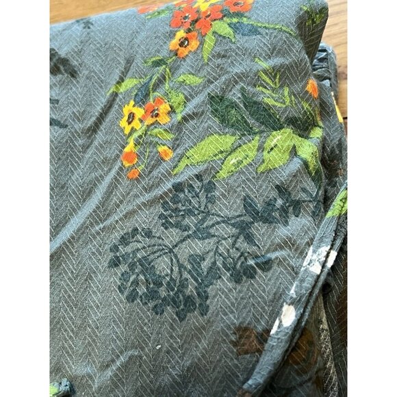 Allison Joy Top Blouse Women Small Floral Print 3/4 Sleeve Green Lightweight - Picture 11 of 12